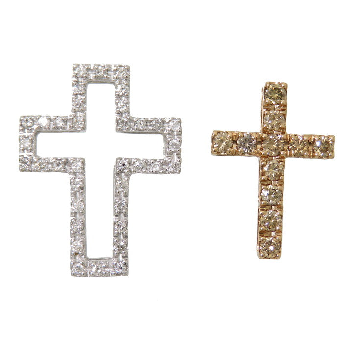3WAY クロス/十字架 コンビカラー ダイヤモンド 計0.50ct ネックレス