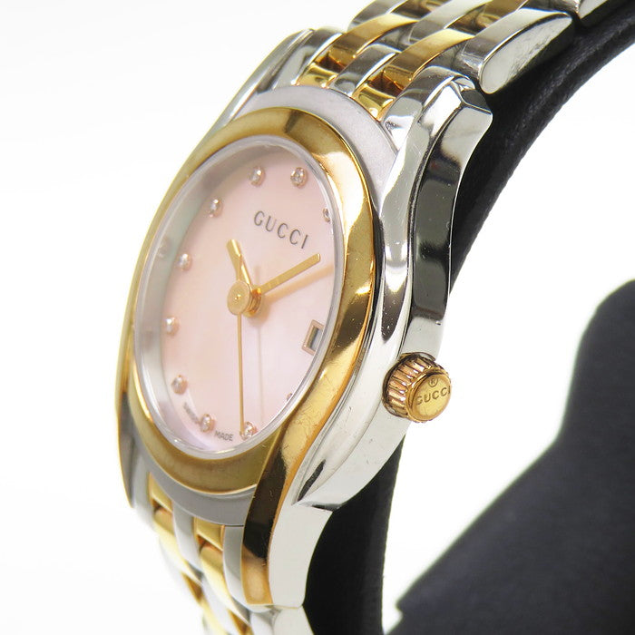 GUCCI/グッチ】 5500L 腕時計 ステンレススチール/GP クオーツ ピンク