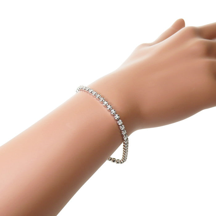 テニスデザイン ダイヤモンド 計1.00ct ブレスレット K14WGホワイト