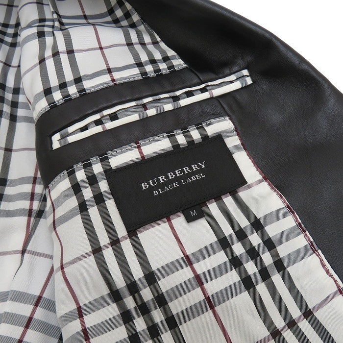 バーバリーブラックレーベル　レザーテーラードジャケット　2B M BURBERRY BLACK LABEL/バーバリーブラックレーベル】 本切羽2B