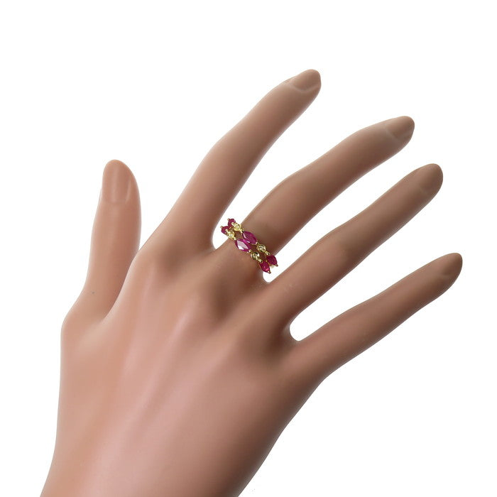 10.5号 ルビー 1.52ct ダイヤモンド 計0.03ct リング・指輪 K18 