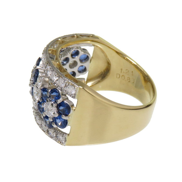 12.5号 コンビ 透かし サファイア 計1.24ct ダイヤモンド 計0.83ct