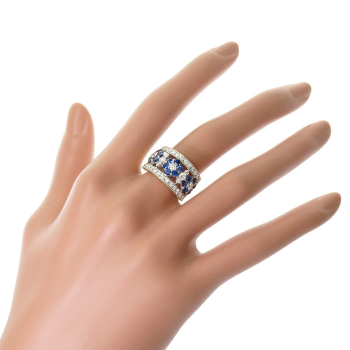 12.5号 コンビ 透かし サファイア 計1.24ct ダイヤモンド 計0.83ct