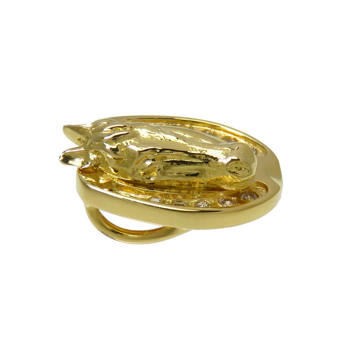 馬蹄 馬モチーフ/動物 ダイヤモンド 計0.10ct ペンダントトップ K18 