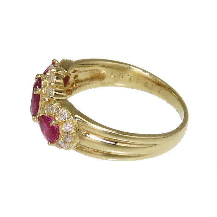 11号 ルビー 計0.95ct ダイヤモンド 計0.43ct リング・指輪 K18 