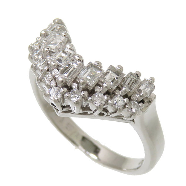 12号 Vデザイン ダイヤモンド 計0.50ct リング・指輪 Pt900プラチナ