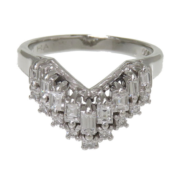 12号 Vデザイン ダイヤモンド 計0.50ct リング・指輪 Pt900プラチナ