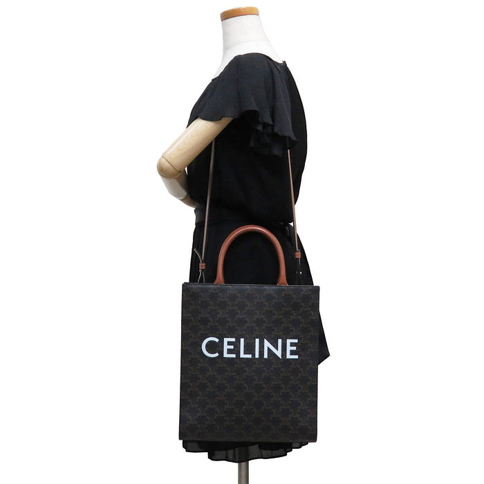 CELINE/セリーヌ】 191542BZK.04LU 2WAY スモールバーティカルカバ トートバッグ/トリオンフキャンバス タン レデ –  真子質店 PawnShopMAKO