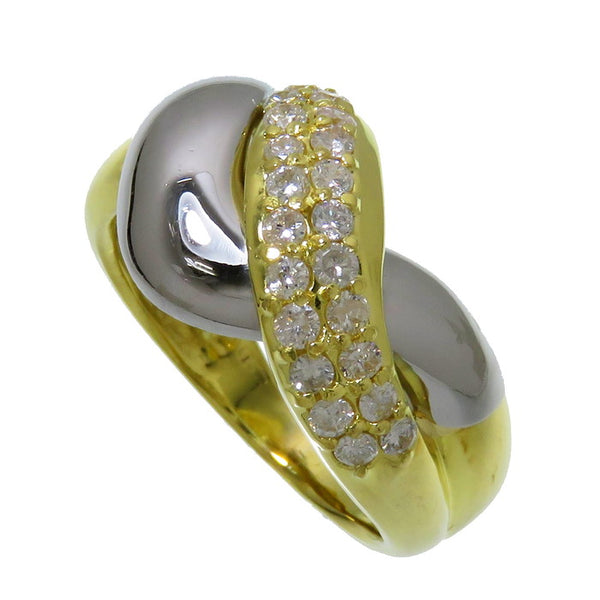 14号 コンビ ダイヤモンド 計0.53ct リング・指輪 K18ゴールド 18金