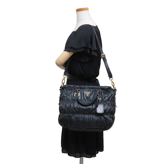 PRADA/プラダ】 BN1336 2way ハンドバッグ/ナッパゴーフル ブラック レディース【中古】【真子質店】【GD】 【MaMax –  真子質店 PawnShopMAKO