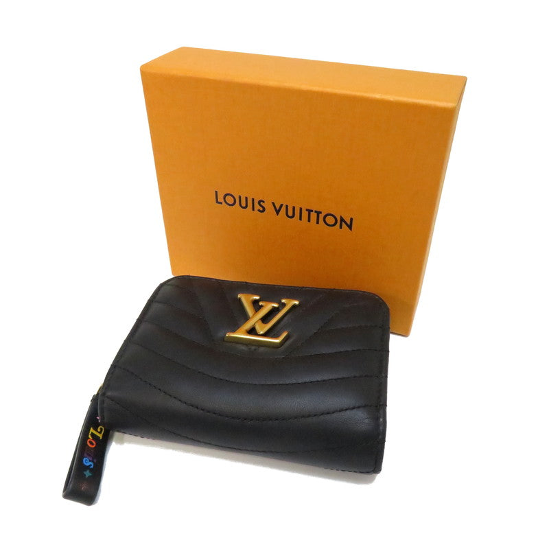 【LOUIS VUITTON/ルイ・ヴィトン】 ニューウェーブ ジプト M63789 コンパクトウォレット 二つ折り財布 カーフ ブラック レディース【中古】【真子質店】【GD】, 【DKMa】