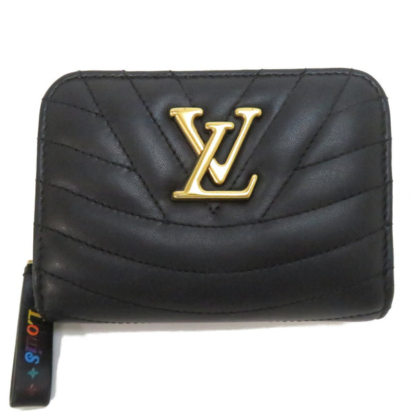 【LOUIS VUITTON/ルイ・ヴィトン】 ニューウェーブ ジプト M63789 コンパクトウォレット 二つ折り財布 カーフ ブラック  レディース【中古】【真子質店】【GD】, 【DKMa】