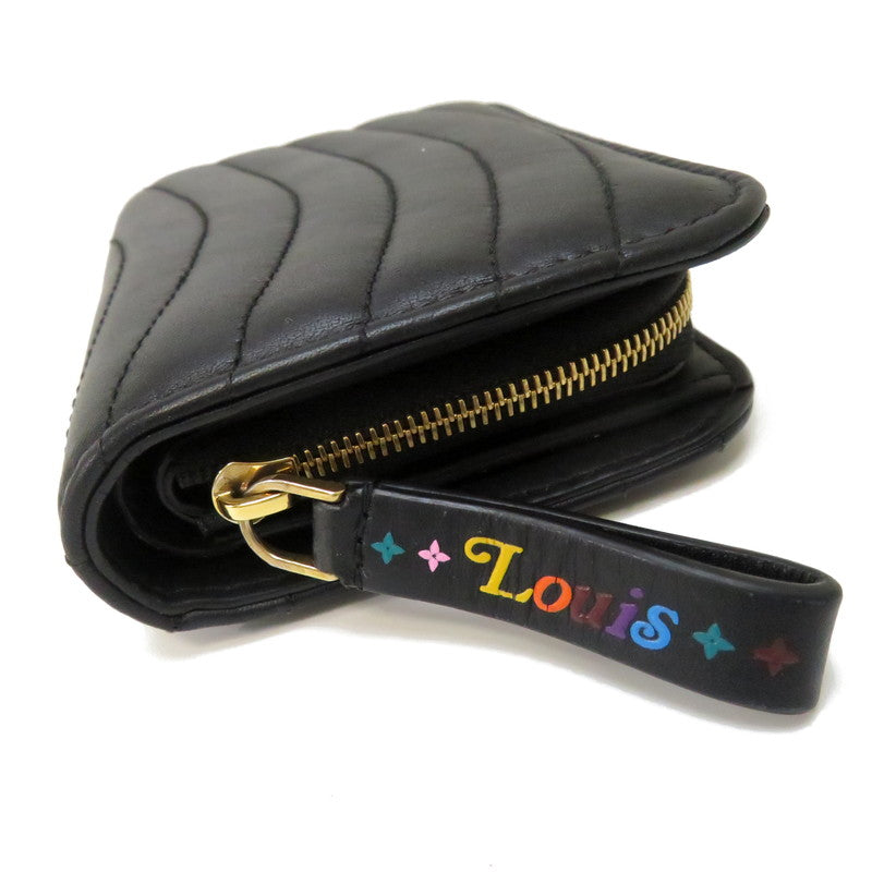 【LOUIS VUITTON/ルイ・ヴィトン】 ニューウェーブ ジプト M63789 コンパクトウォレット 二つ折り財布 カーフ ブラック  レディース【中古】【真子質店】【GD】, 【DKMa】