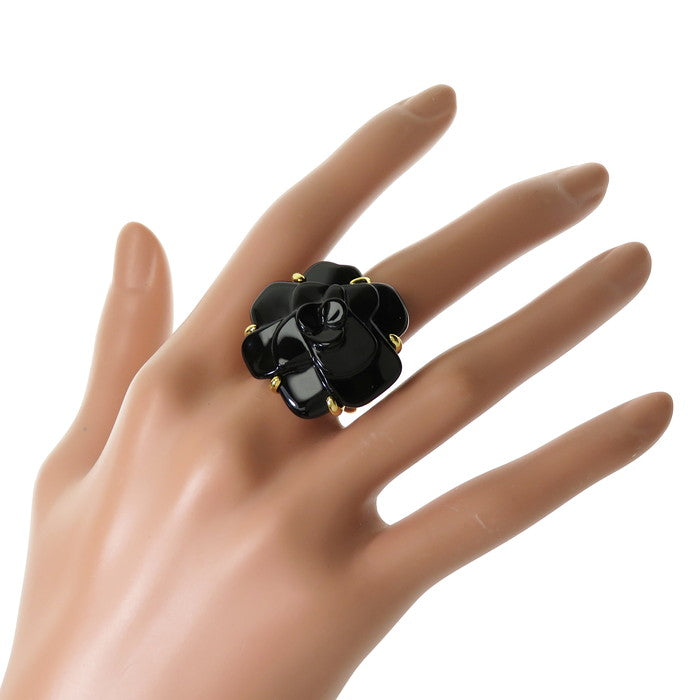 シャネル CHANEL カメリア オニキス リング K18 18.5号 指輪 - メルカリ