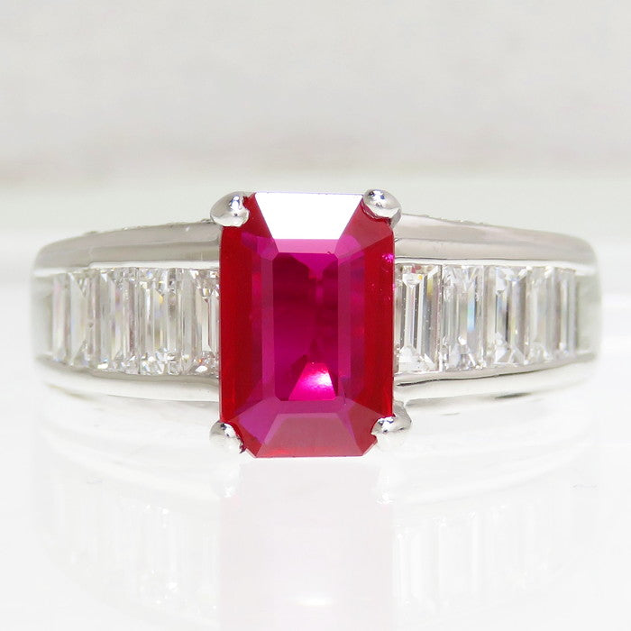 12号 ビルマ産/ミャンマー産 ルビー 2.02ct ダイヤモンド 計1.13ct 