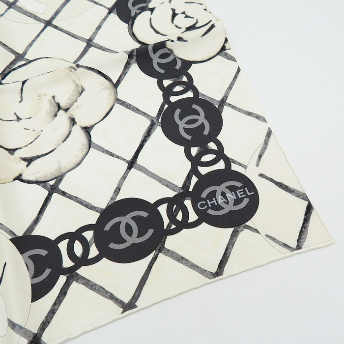 CHANEL/シャネル】 カメリア ココマーク マトラッセ柄 スカーフ シルク