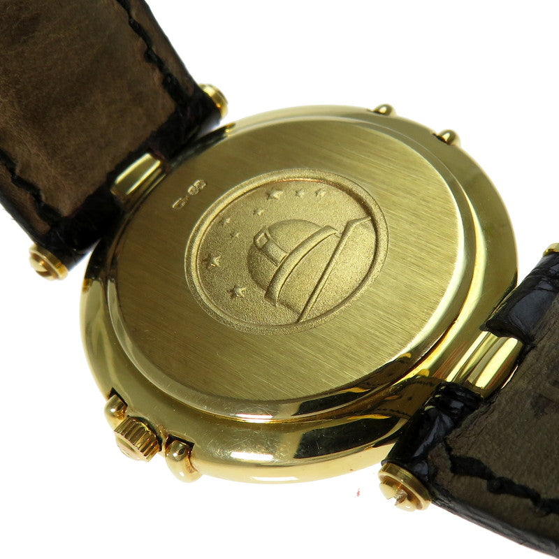 【OMEGA/オメガ】 コンステレーションデイト32mm 腕時計 K18ゴールド クオーツ ゴールド 黒革ベルト 白文字盤 ボーイズ,  【中古】【真子質店】【GD】, 【ITIx】