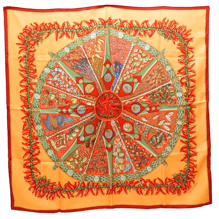 【美品】HERMES エルメス カレ90 スパイスの土地で スカーフ 希少 女性 HERMES/エルメス】 カレ90 AUX PAY DES EPICES/スパイスの土地で