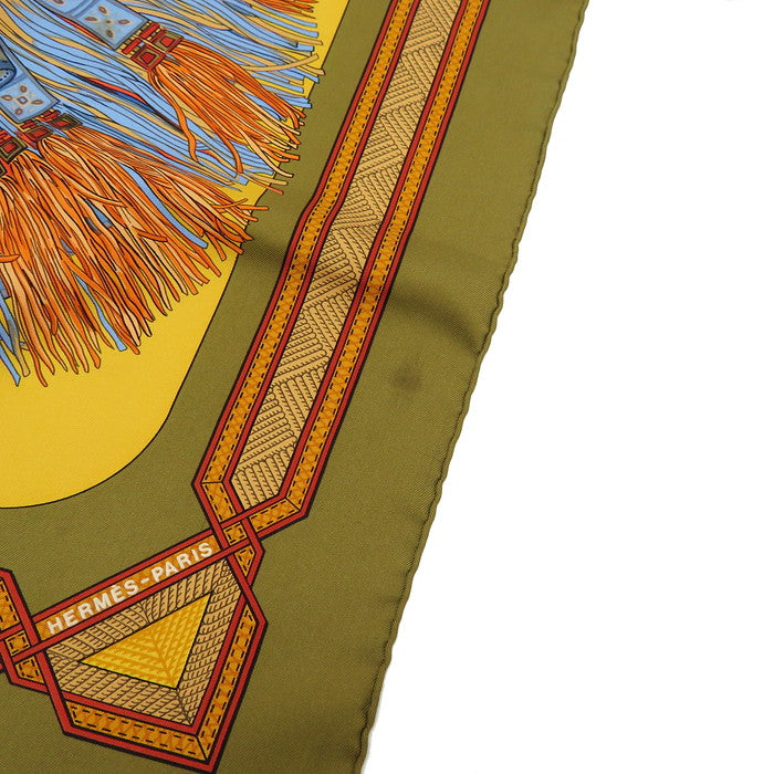 HERMES/エルメス】 カレ90 CUIRS DU DESERT/砂漠の革飾り スカーフ 