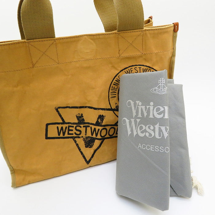 Vivienne Westwood/ヴィヴィアンウエストウッド】 スタンプ柄 シワ加工 トートバッグ コットン/レザー キャメル ユニセッ –  真子質店 PawnShopMAKO