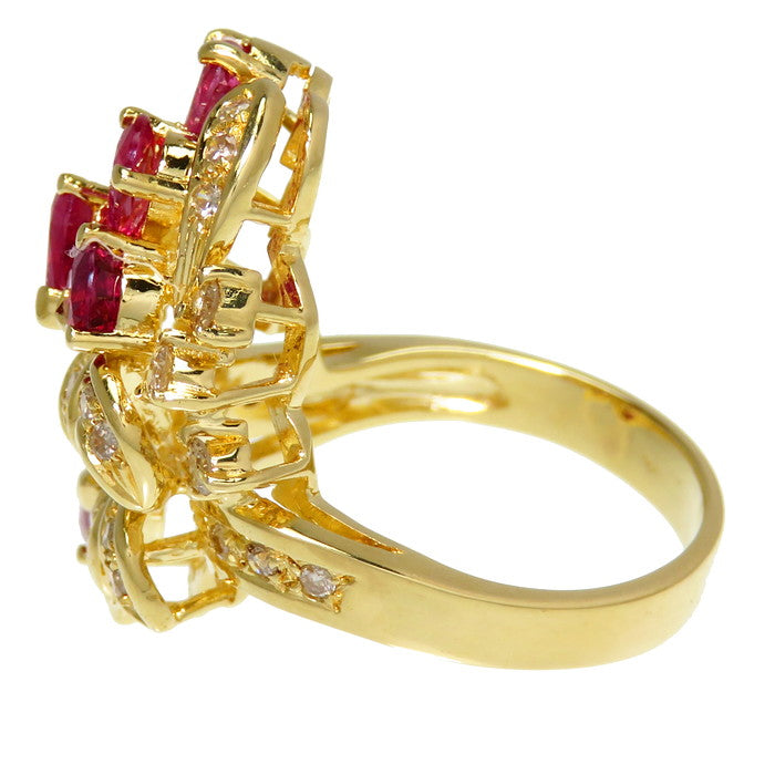 12号 ブーケ風 リボン ルビー 計2.35ct ダイヤモンド 計0.48ct リング・指輪 K18ゴールド 18金 8.3g レディース
【中古】【真子質店】【NN】




【MoxY】