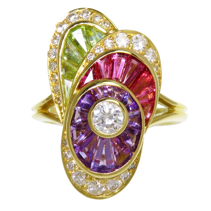 15号 アメジスト/トルマリン/ペリドット 計1.59ct ダイヤモンド 計0.63 