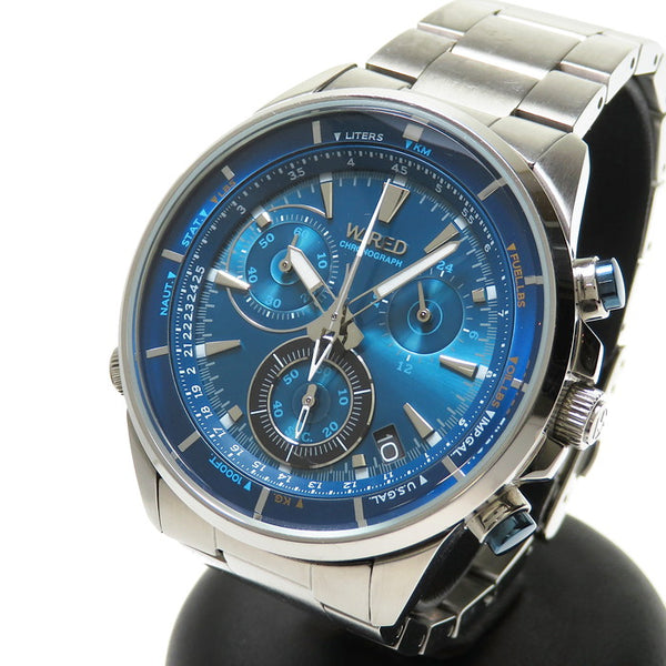未使用　WIRED クォーツ腕時計 青 WIRED/ワイアード】 VK68-KX20 腕時計 ステンレススチール クオーツ