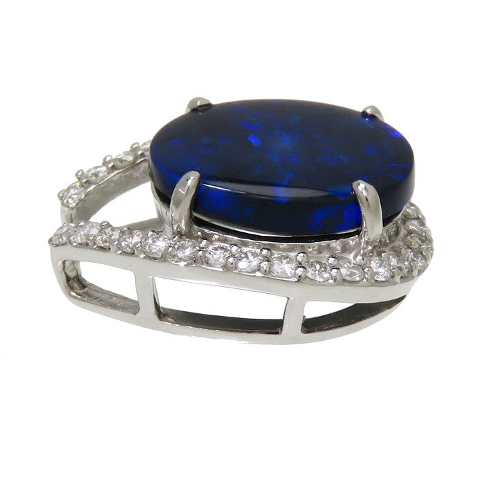 pt900　ブラックオパール、ダイヤモンドつきペンダントトップ ブラックオパール 3.44ct ダイヤモンド 計0.43ct ペンダントトップ