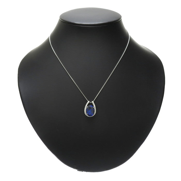 ブラックオパール 3.44ct ダイヤモンド 計0.43ct ペンダントトップ