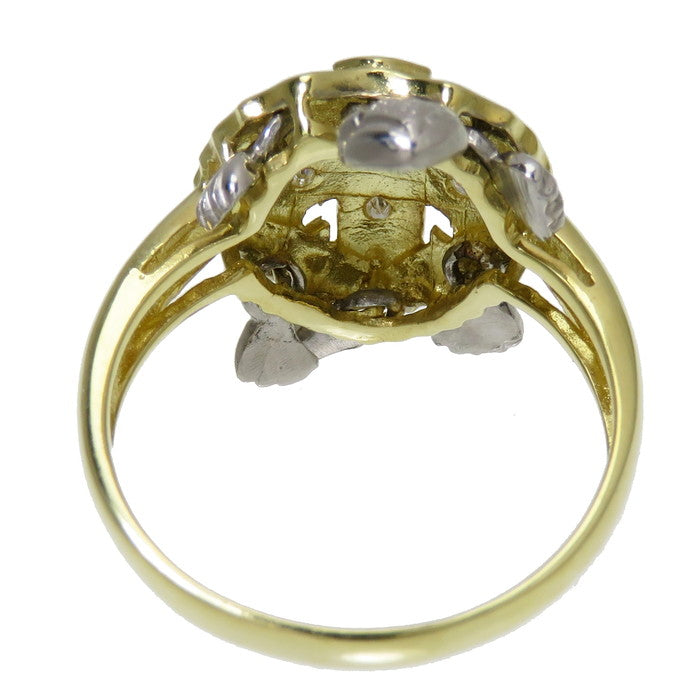11.5号 カメモチーフ コンビ ダイヤモンド 計0.04ct リング・指輪 K18 