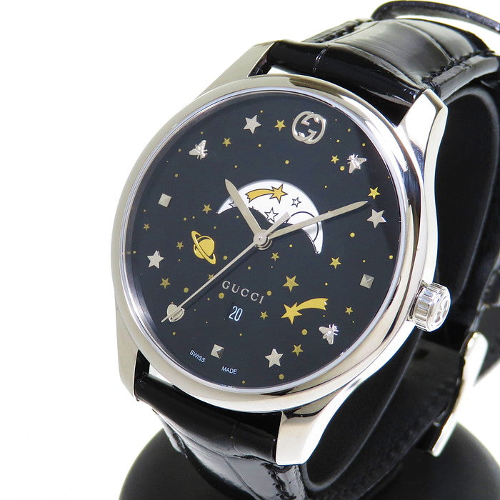 GUCCI グッチ メンズ腕時計 クロノグラフ ムーンフェイズ GUCCI/グッチ】 YA126328 126.3 ムーンフェイズ 電池交換済 腕時計