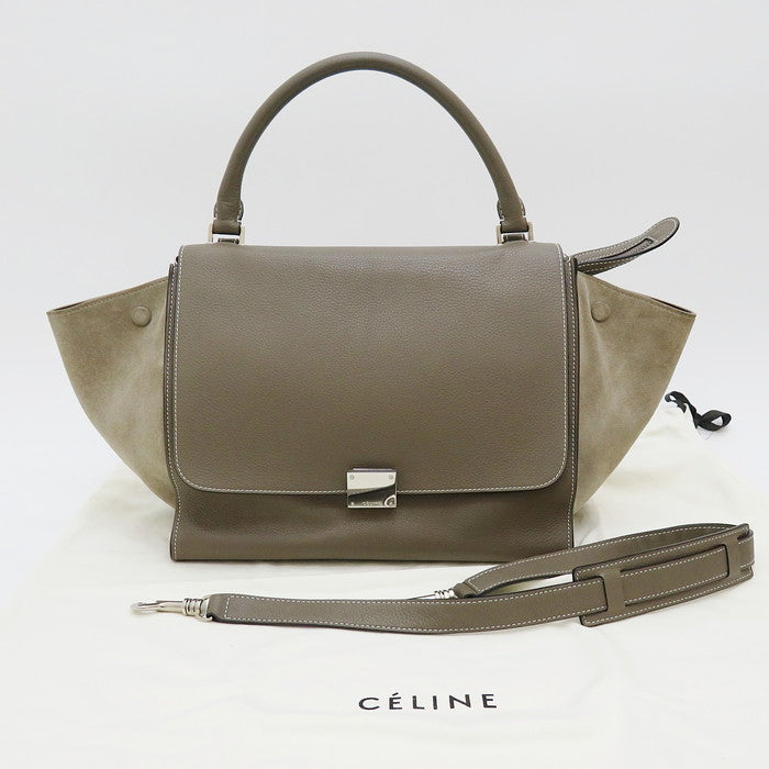 CELINE/セリーヌ】 169543 トラペーズ ミディアム 2WAY ハンドバッグ レザー/スエード ベージュ/グレージュ レディー – 真子質店  PawnShopMAKO