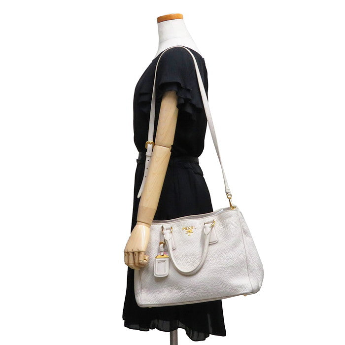 【PRADA/プラダ】 BN2579 2WAY ヴィッテロダイノ ハンドバッグ レザー TALCO レディース【中古】【真子質店】【GN】,  【MaKD】