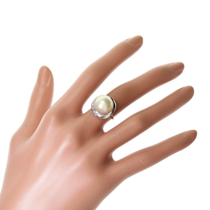8号【TASAKI/タサキ】 白蝶真珠 12.2mm ダイヤモンド 計0.06ct リング