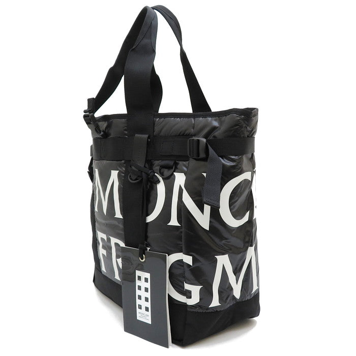 人気 MONCLER GENIUS 7 FRAGMENT TOTE BAG モンクレール トートバッグ ブラック 藤原ヒロシ フラグメント カバン 美品  横50cm 縦35cm マチ20cm