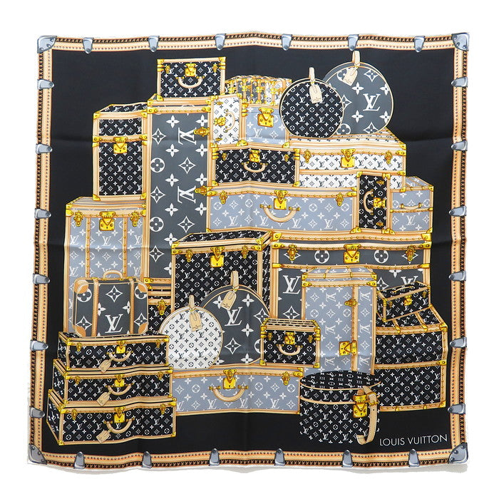 ルイヴィトン スカーフ レッツゴー トランク柄 モノグラム LOUIS VUITTON/ルイ・ヴィトン】 カレ・レッツ ゴー トランク M76459