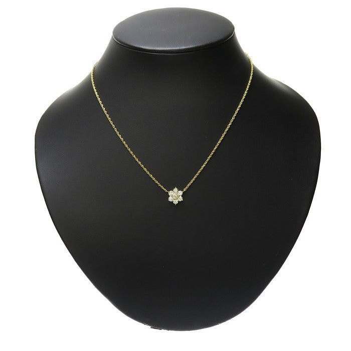 花/フラワー ダイヤモンド 計1.07ct ネックレス K18ゴールド 18金 3.7g 