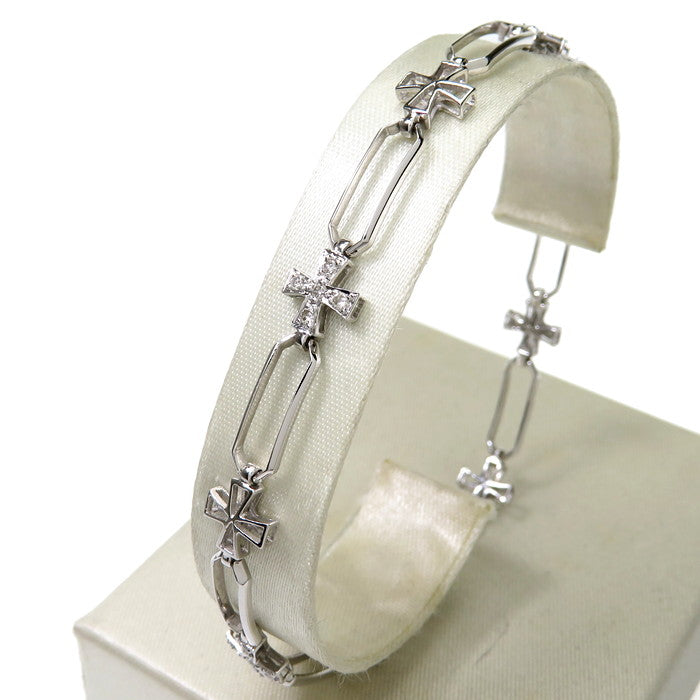 K18WG ダイヤ0.20カラットブレスレット18金