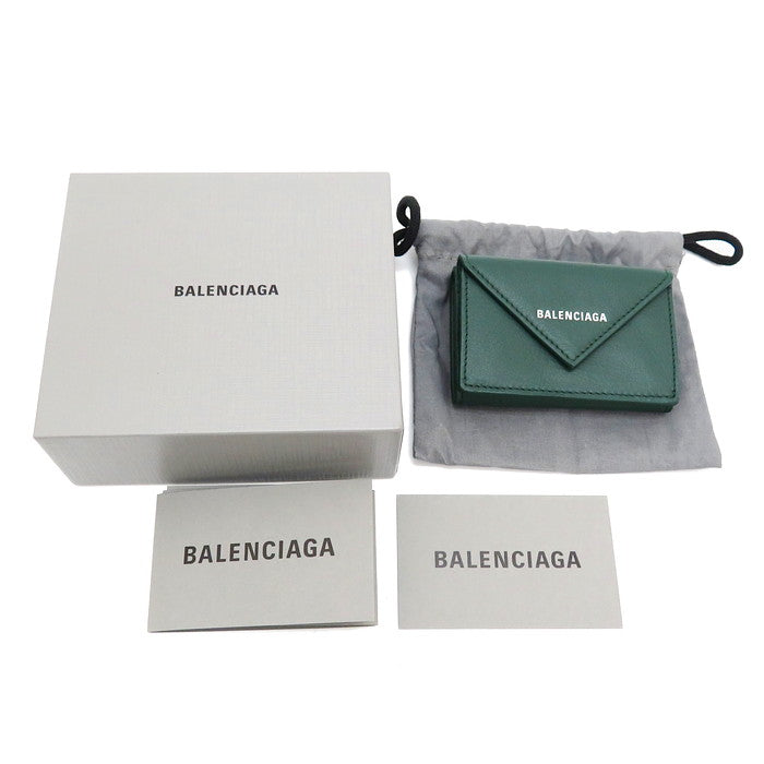 BALENCIAGA/バレンシアガ】 391446 ペーパーミニウォレット 三つ折り財布/レザー/ DLQ0N 3045/グリーン ユニセ –  真子質店 PawnShopMAKO