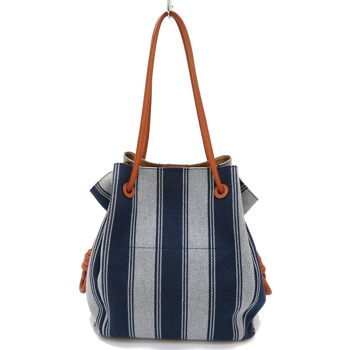 LOEWE/ロエベ】 フラメンコノット ストライプ トートバッグ キャンバス 