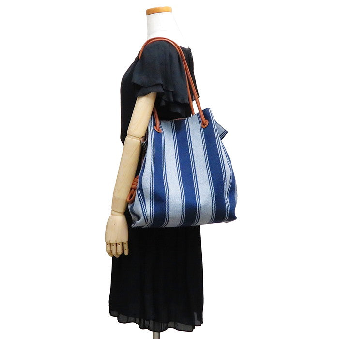 LOEWE/ロエベ】 フラメンコノット ストライプ トートバッグ キャンバス