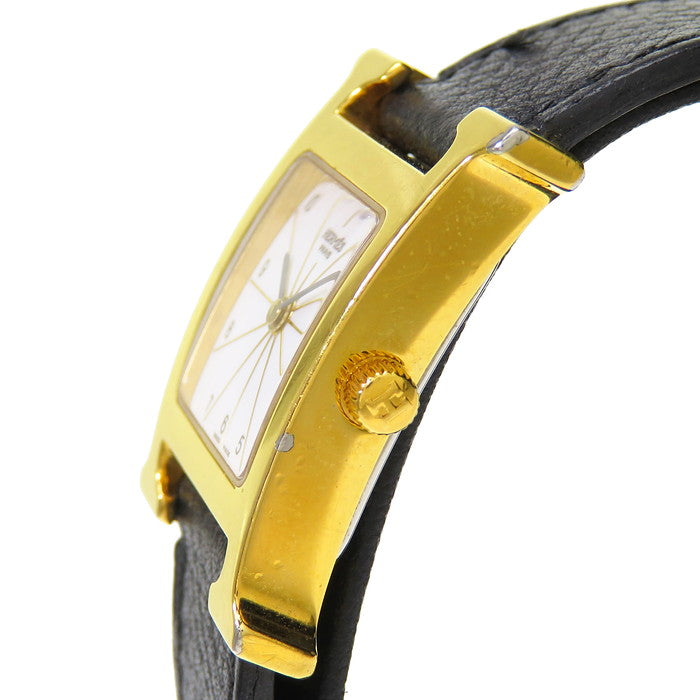 HERMES HH1.201 Hウォッチ クォーツ レディース 腕時計 イエロー HERMES/エルメス】 Hウォッチ HH1.201 腕時計 GP/レザー クオーツ □H