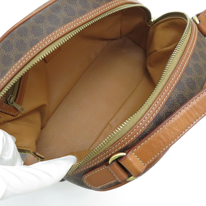 CELINE セリーヌ マカダム柄 ハンドバッグ PVC レザー 茶 ブラウン CELINE/セリーヌ】 マカダム柄 ハンドバッグ レザー/PVC 茶 レディース