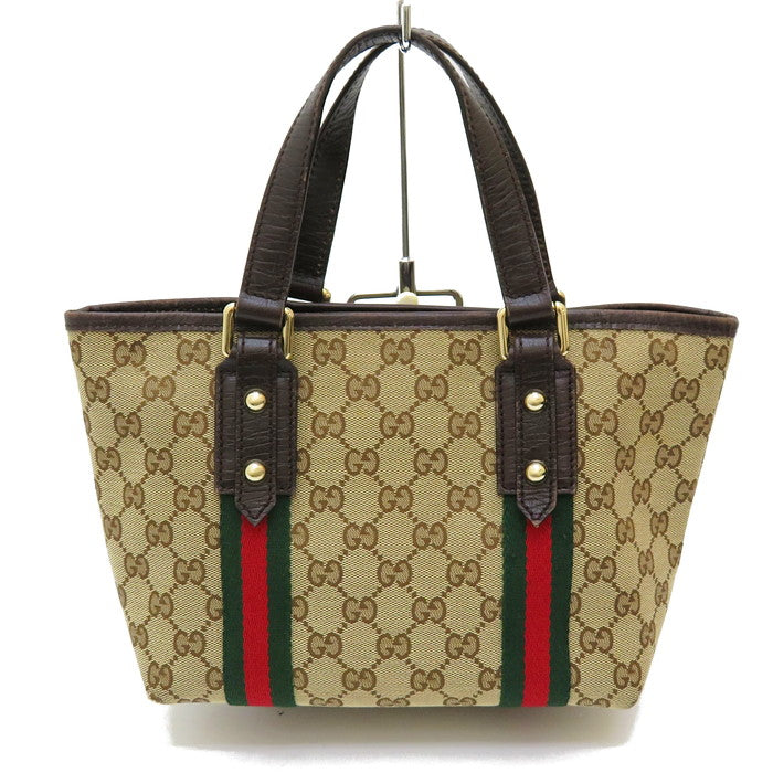GUCCI グッチ トートバッグ ハンドバッグ GGキャンバス レザー