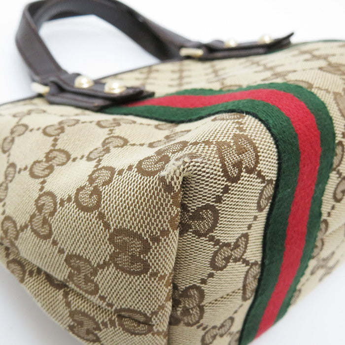 【GUCCI/グッチ】 139261 シェリーライン ハンドバッグ GGキャンバス/レザー ベージュ×茶 レディース【中古】【真子質店】【GD】,  【TSK】