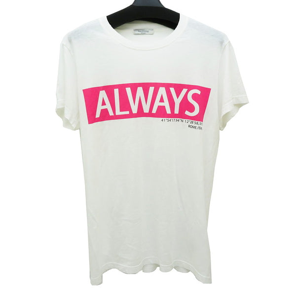 【VALENTINO/ヴァレンティノ】 PV3MG10F46M ダメージロゴ「ALWAYS」 半袖Ｔシャツ コットン ホワイト×ピンク  ユニセックス【中古】【真子質店】【NN】




【MaMa】