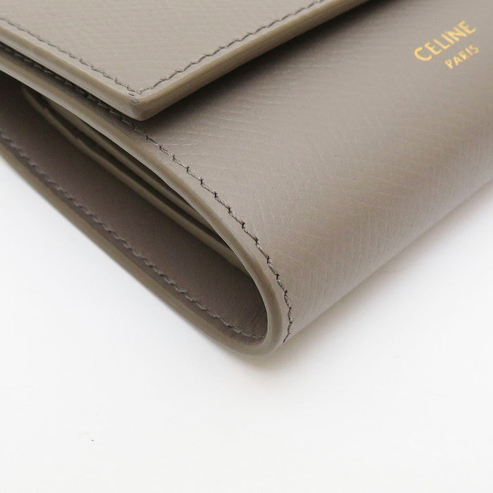 セリーヌ スモール トリフォールドウォレット 折り財布 ぺブル(グレー系) セリーヌ スモール トリフォールドウォレット 折り財布 ぺブル(グレー