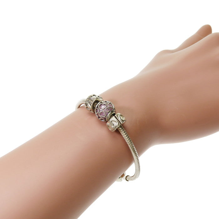 PANDORA/パンドラ】 ハート ピンク石 ブレスレット シルバー925 22.4g 16.5cm レディース 【中古】【真子質店】【B –  真子質店 PawnShopMAKO