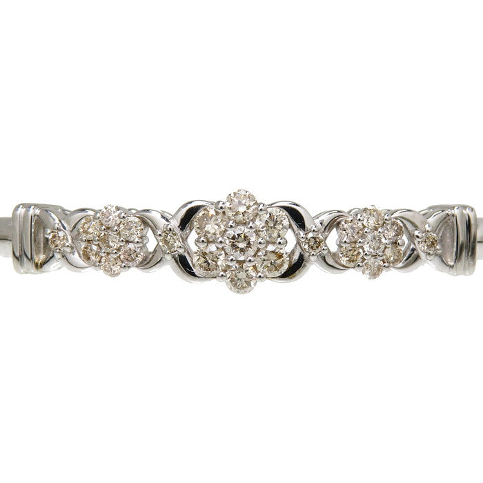 伸縮 ダイヤモンド 計0.50ct ブレスレット シルバー 6.0g 16～26cm 