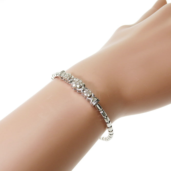 伸縮 ダイヤモンド 計0.50ct ブレスレット シルバー 6.0g 16～26cm 